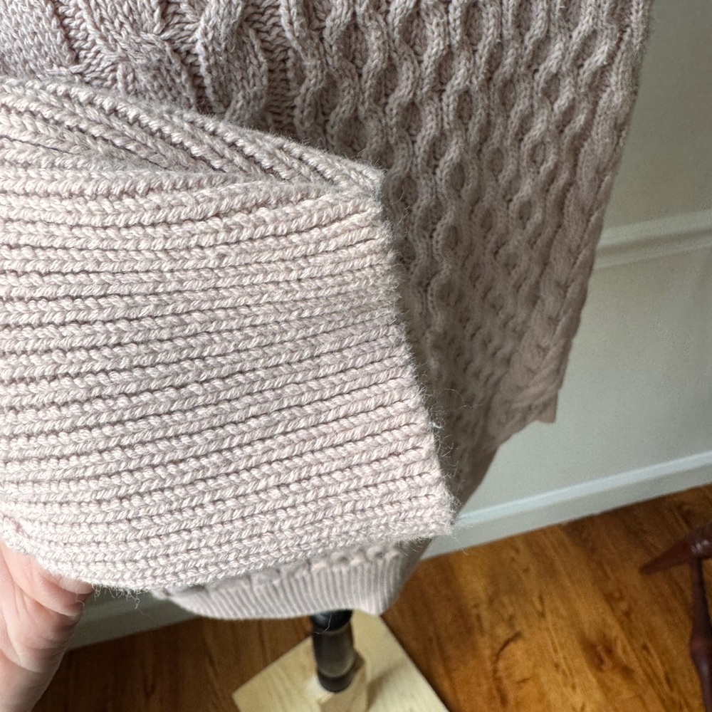 GAP 100% Cotton Light Pink Cable Knit Sweater Size M - Picture 4 of 14